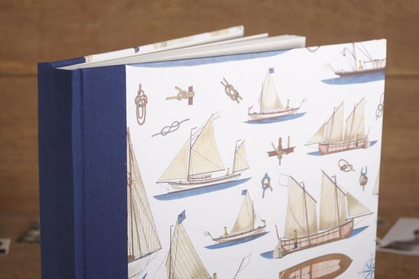 Stylish photo album with sailing motif
